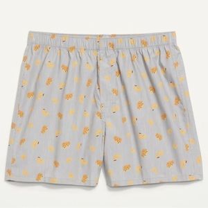Old Navy Men’s Soft-Washed Printed Boxer Shorts Gray Macaroni n Cheese Size